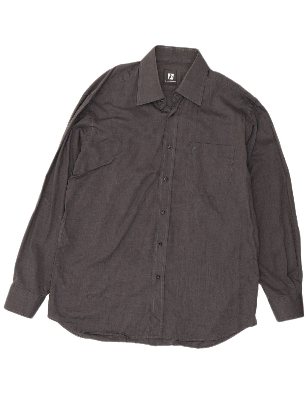 Roccobarocco Camisa para hombre Talla 40 15 3/4 Algodón gris medio