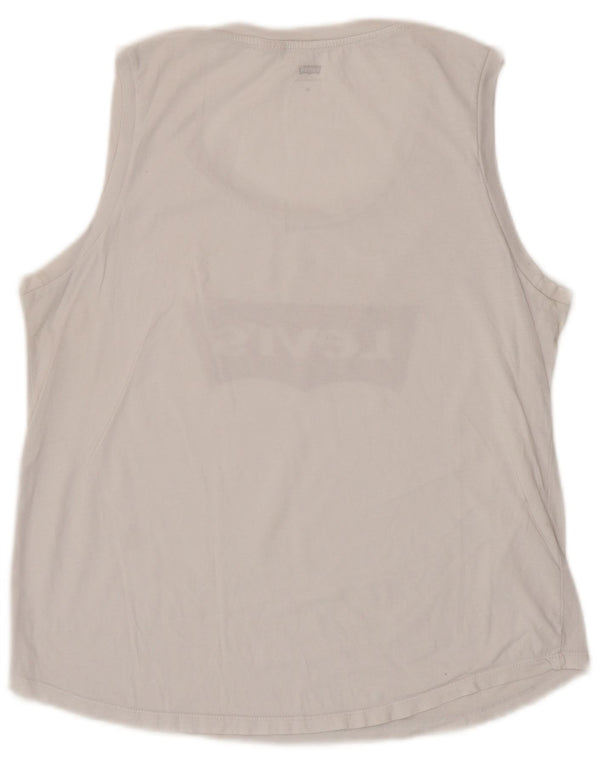 Levi's Top sin mangas gráfico para mujer UK 12 Medium White
