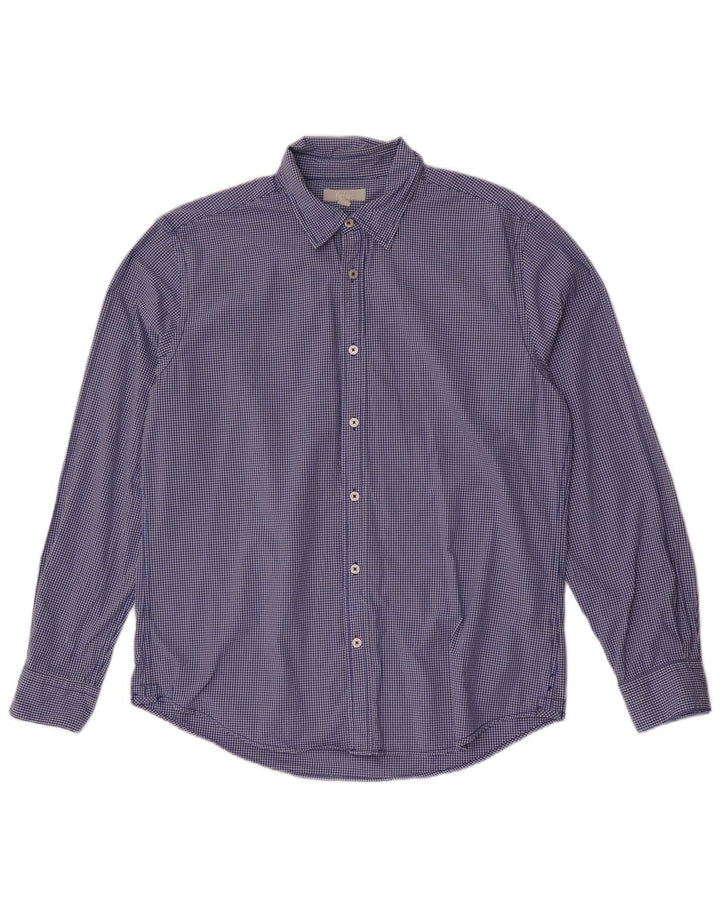 Camisa de corte slim de algodón a cuadros azul grande de Boden Hombre