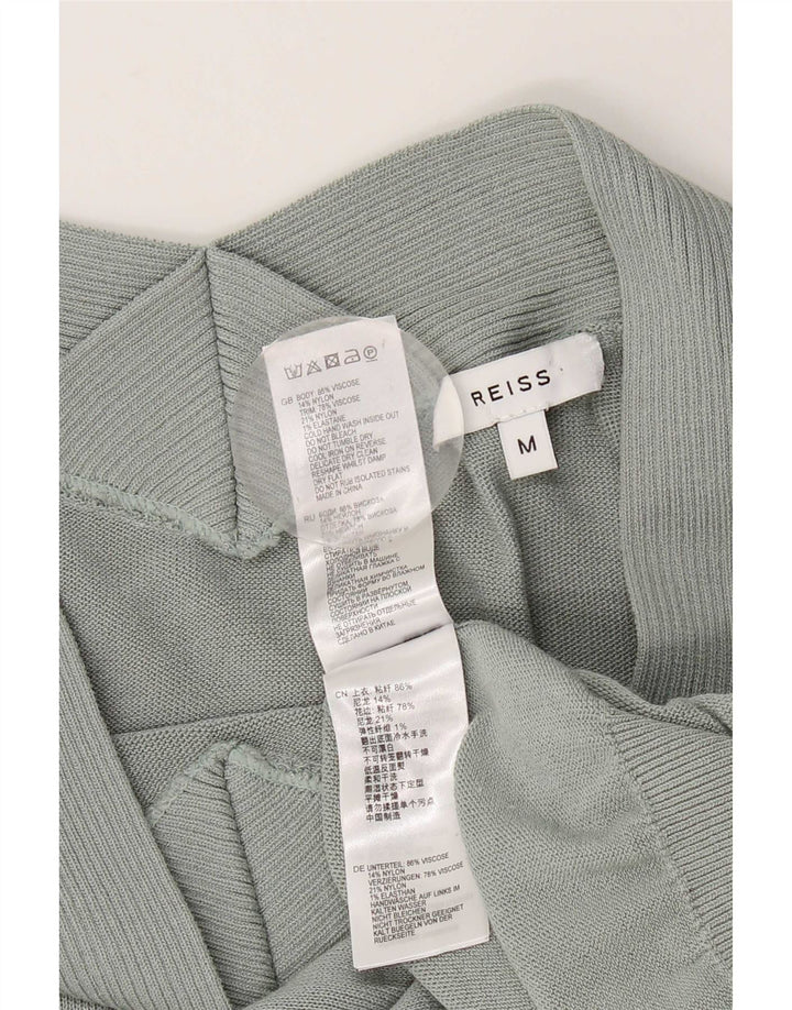 Jersey con hombros descubiertos para mujer Reiss UK 44 Viscosa verde medio