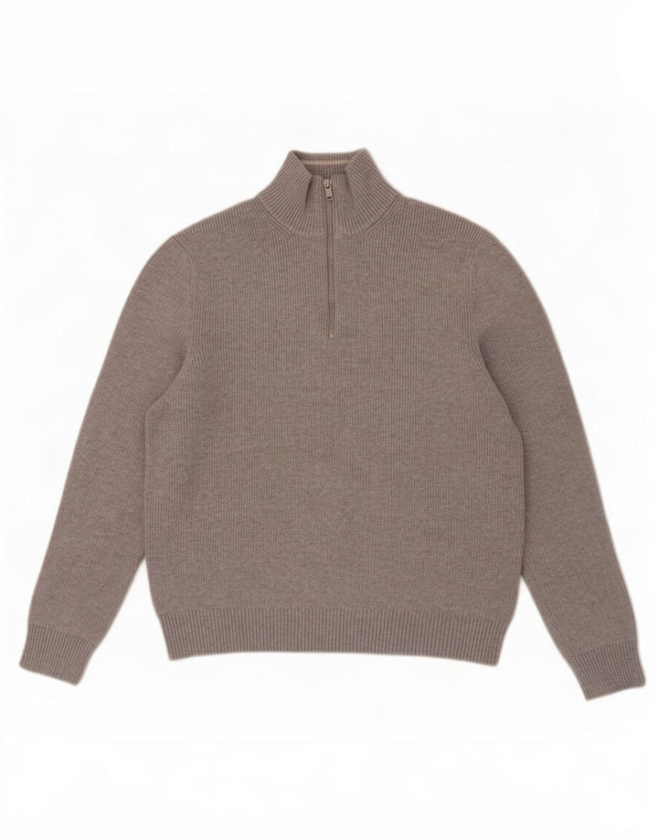 Marks & Spencer Suéter tipo jersey con cuello y cremallera para hombre Poliéster gris grande