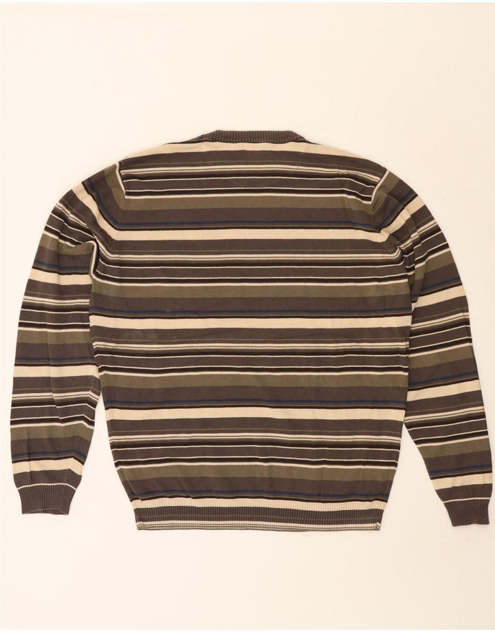 J. Crew Jersey de cuello redondo para hombre de algodón a rayas color caqui medio