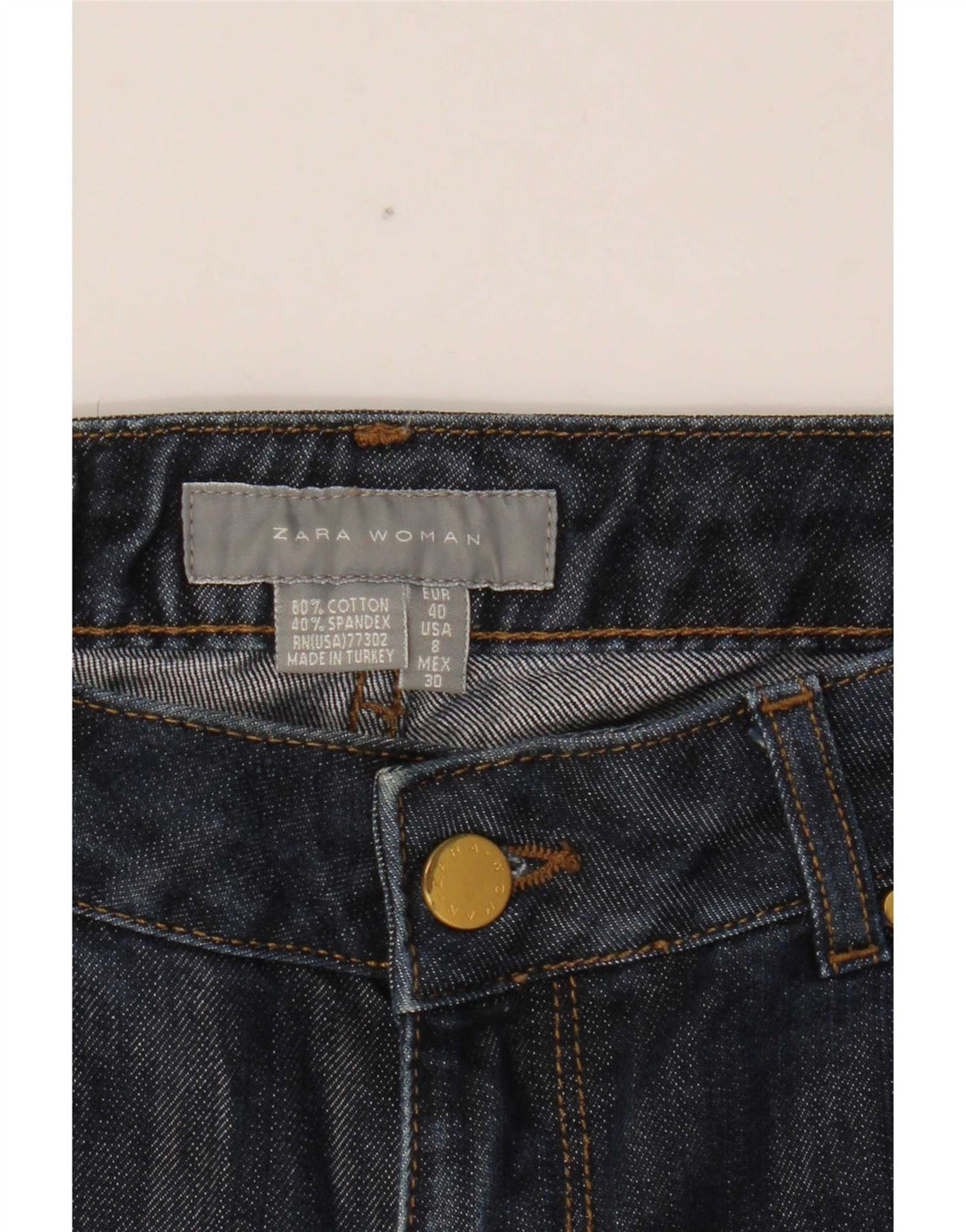 Zara Mujer Denim Shorts EU 40 Medium W30 Azul Marino Algodón