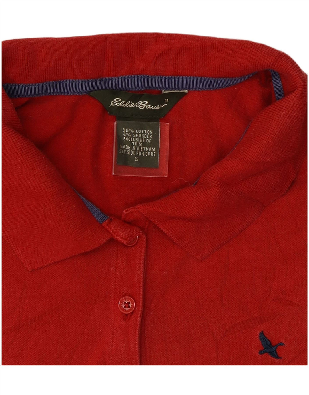 EDDIE BAUER Polo para mujer UK 10 Small Red Cotton