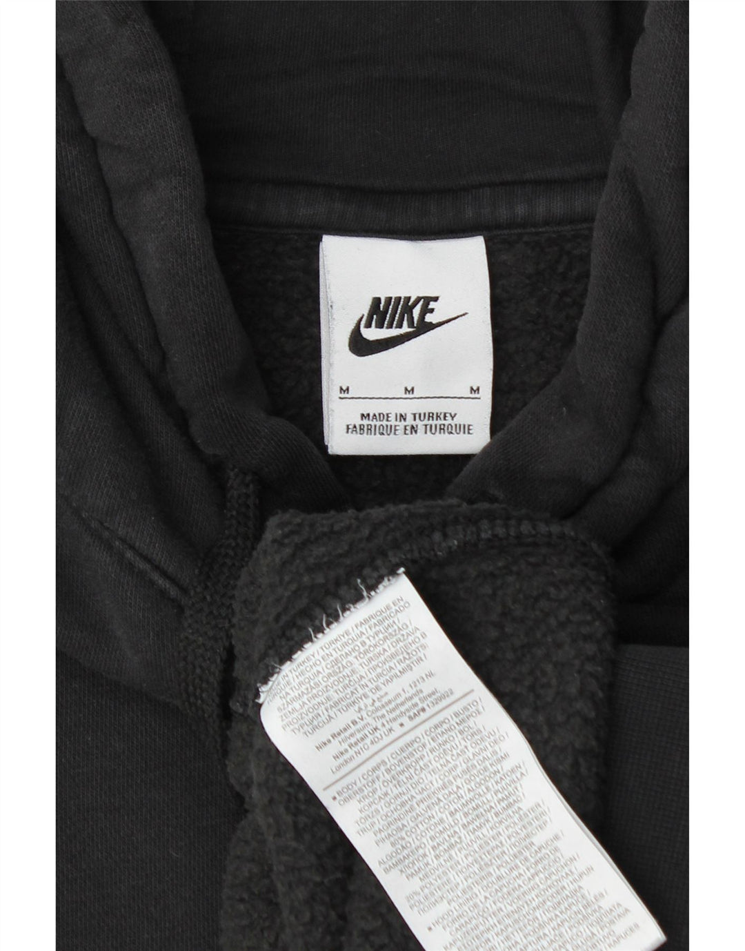 NIKE Sudadera con capucha gráfica para hombre, jersey de algodón negro mediano