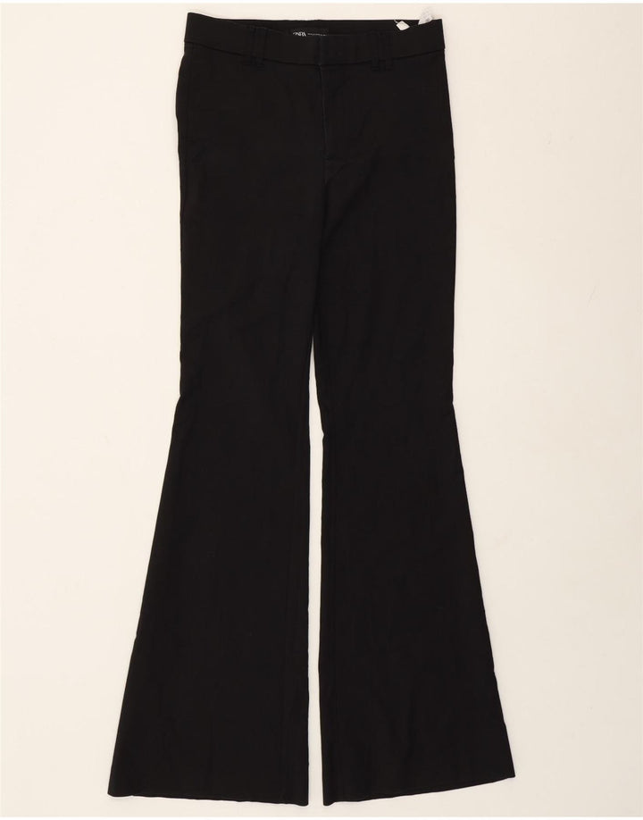 Zara Mujer Pantalón Casual Acampanado Mediano W28 L33 Algodón Negro