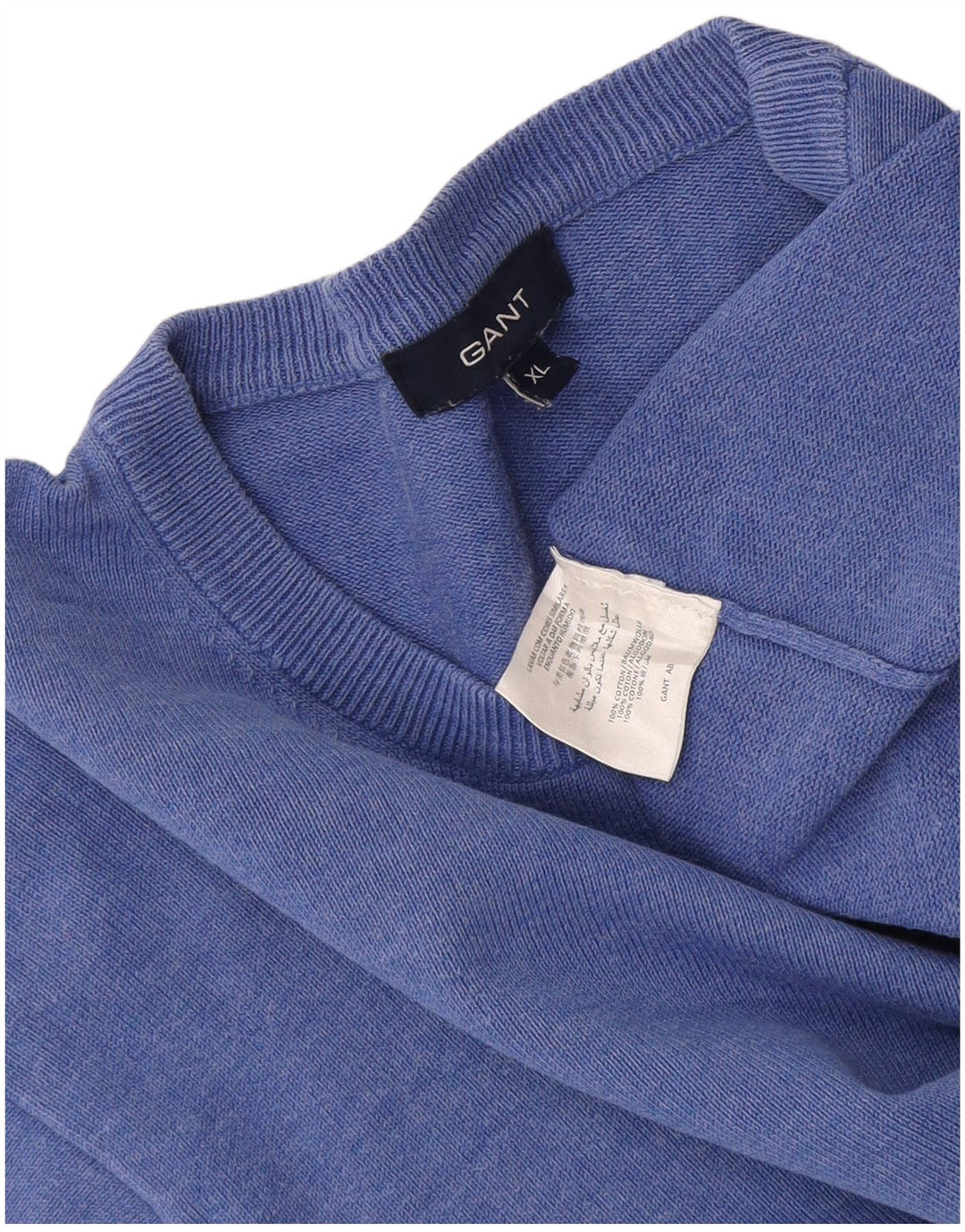 Gant Jersey De Cuello Redondo Para Hombre XL Azul Algodón