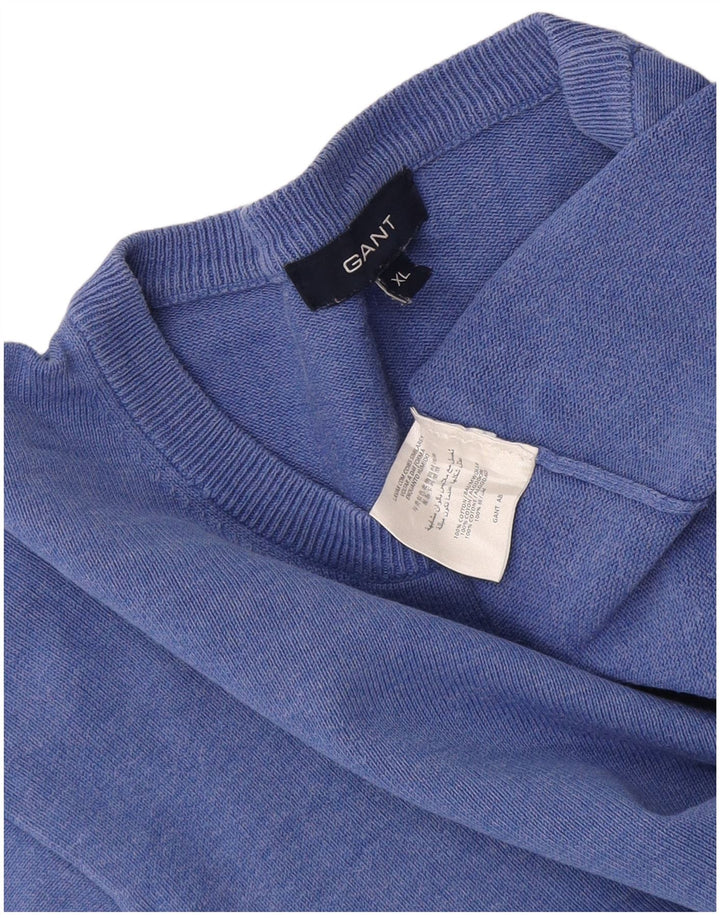 Gant Jersey De Cuello Redondo Para Hombre XL Azul Algodón