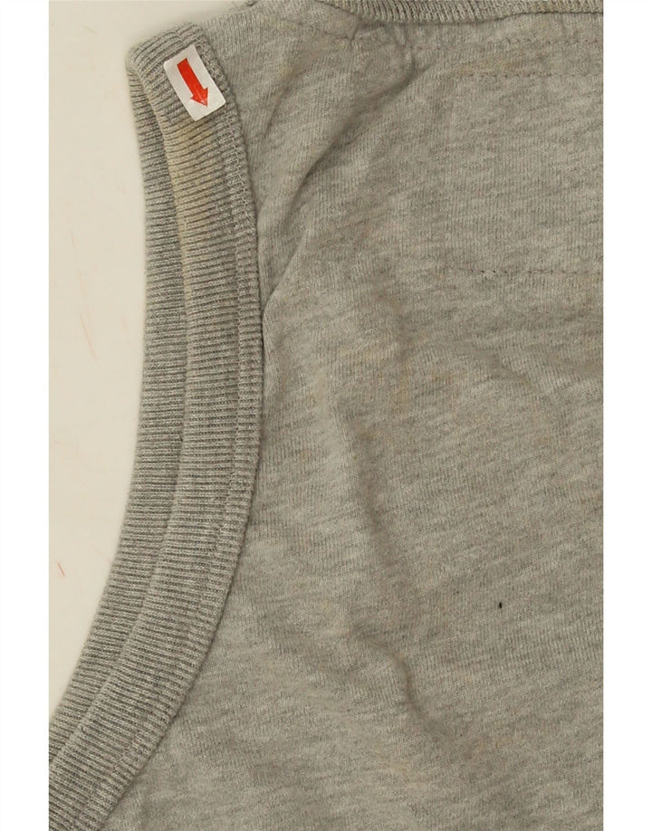 Superdry Hombre Camiseta Sin Mangas Con Gráfico Grande De Algodón Gris