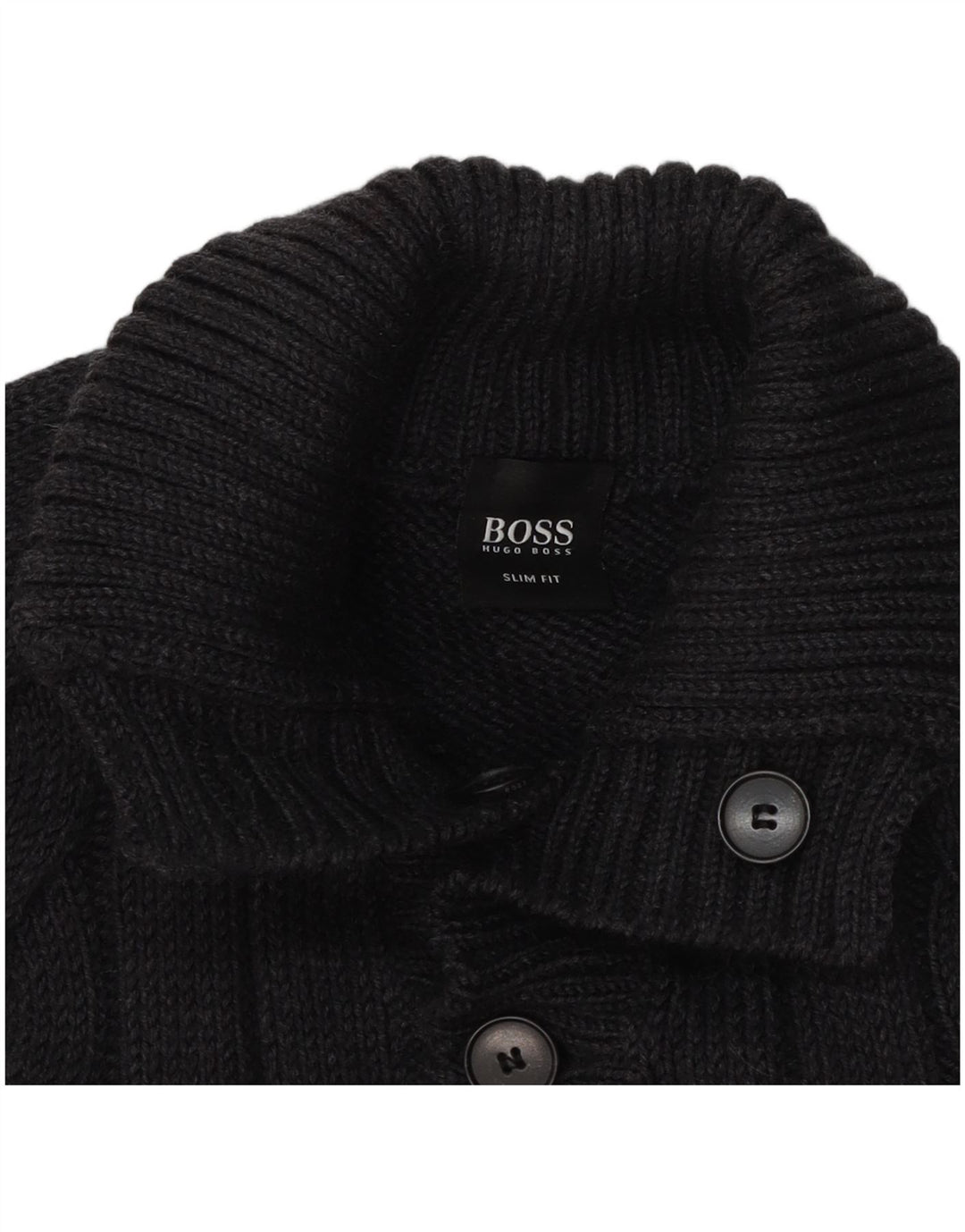 Hugo Boss Suéter tipo jersey con cuello y botones y ajuste delgado para hombre XL Gris