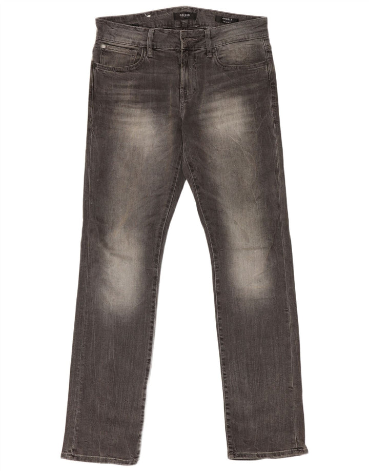 Guess Mens Angels Slim Jeans W30 L32 Algodón Gris