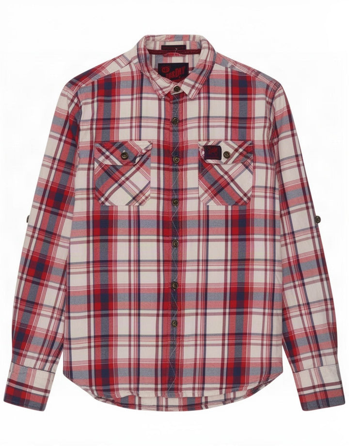 Superdry Camisa De Franela De Algodón Con Cuadros Rojos Grandes