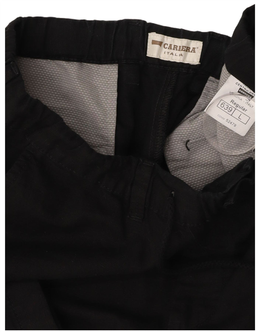 CARRERA Mens VERONA Chino Shorts Grande W36 Algodón Negro