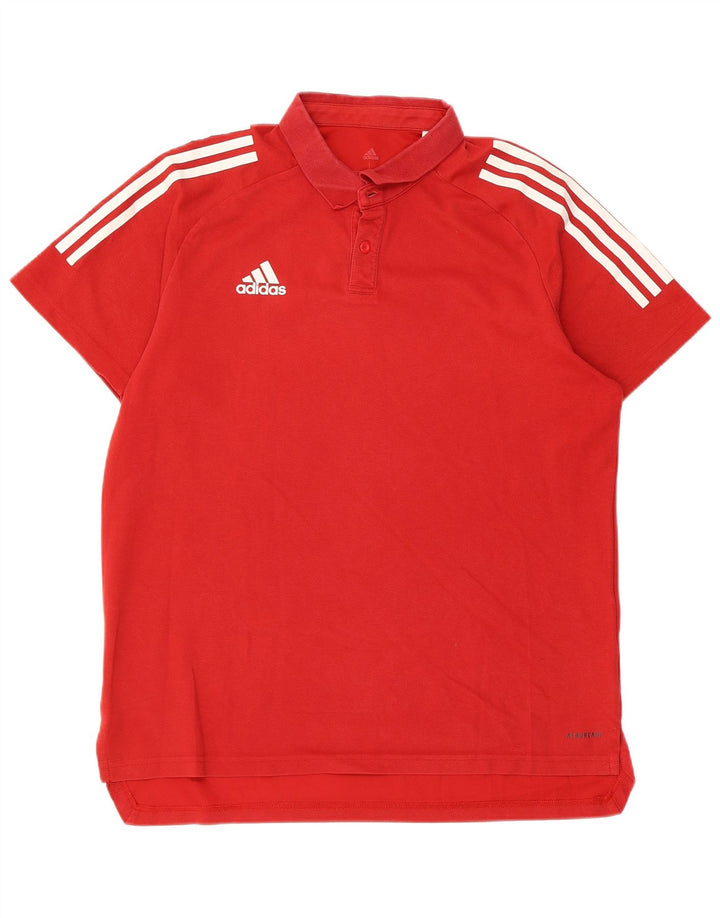 ADIDAS Polo Aeroready para hombre grande de algodón rojo