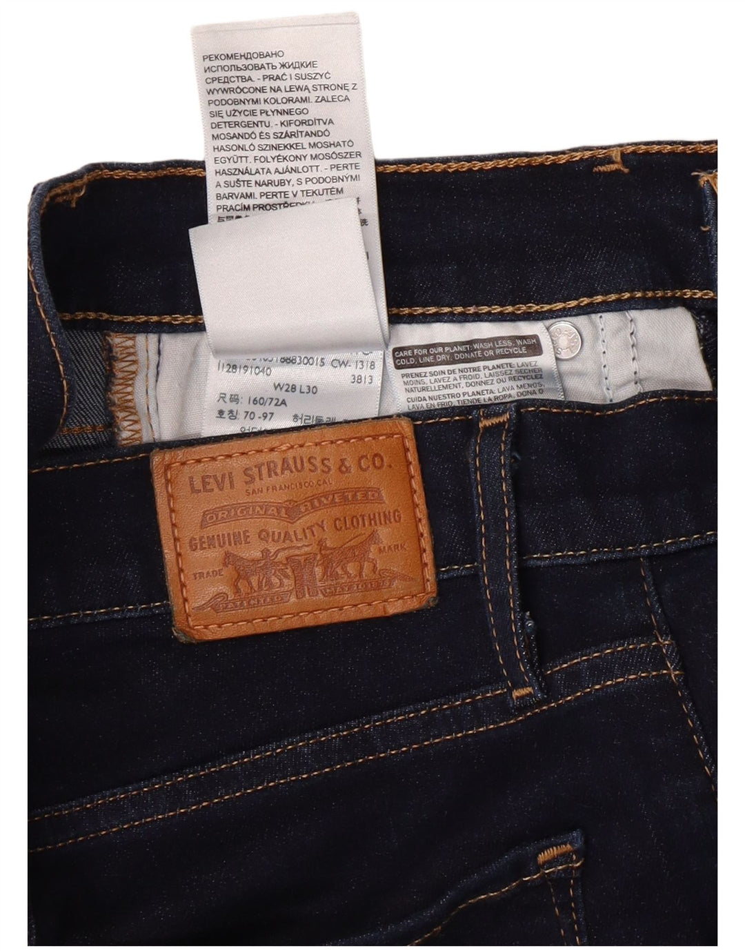 LEVI'S Jeans rectos de talle alto 724 para mujer W28 L26 Algodón azul marino