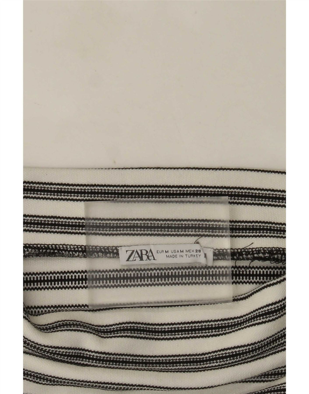 Zara Top corto con hombros descubiertos para mujer Reino Unido 40 Mediano Rayas blancas