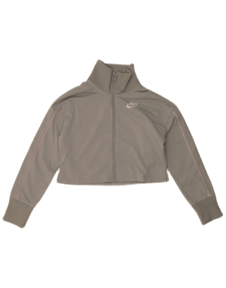 Nike Chaqueta corta de chándal para niñas 12-13 años Grande Gris Poliéster