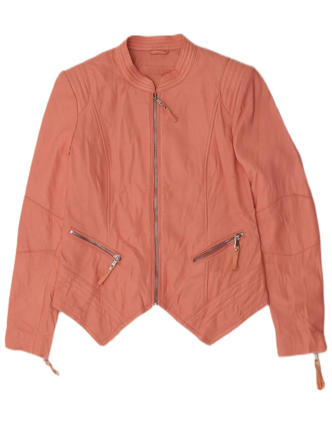 Be Edgy Chaqueta de cuero corta para mujer Reino Unido 44 Cuero rosa grande
