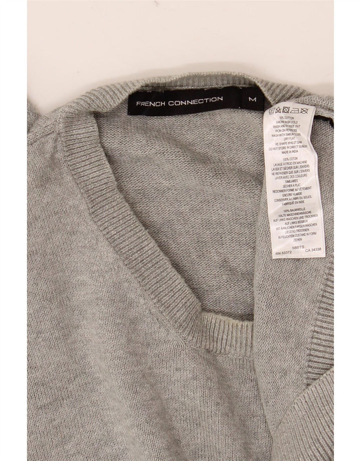 FRENCH CONNECTION Jersey de cuello redondo para hombre de algodón gris medio