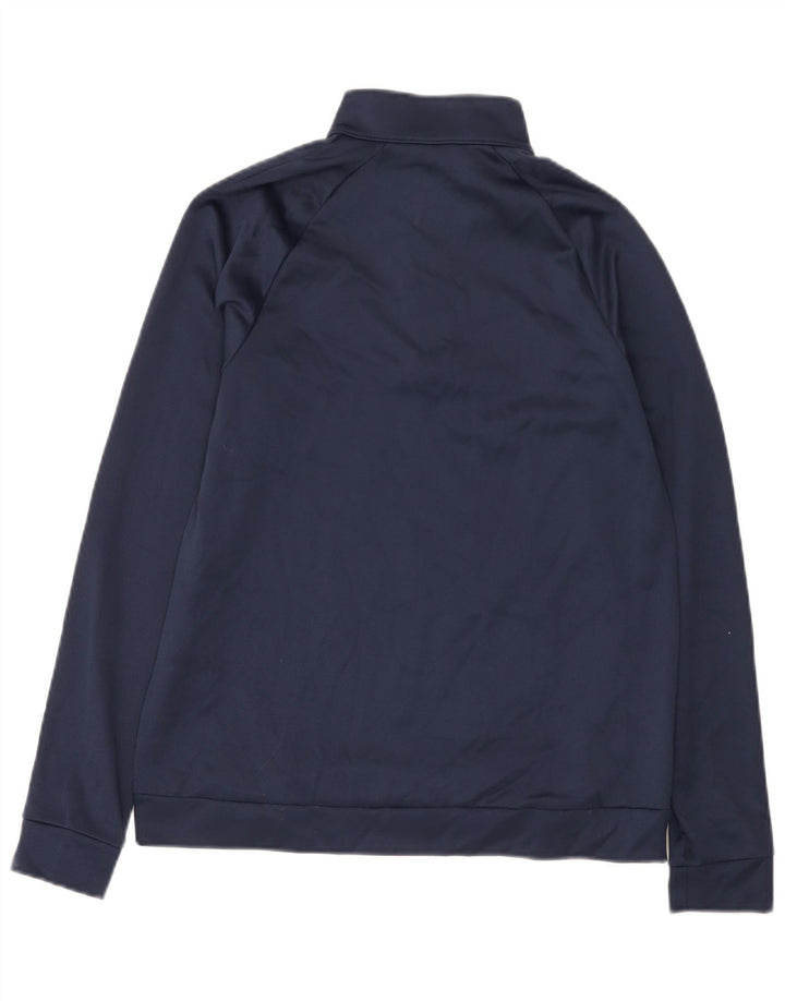 Nike Dri Fit - Sudadera con cuello y cremallera para hombre, talla pequeña, poliéster, color azul marino