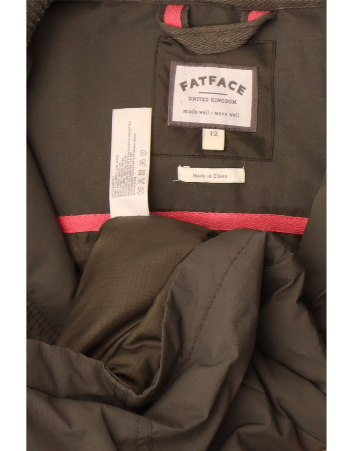 Abrigo acolchado con capucha para mujer Fat Face UK 42 Medium Khaki Nylon