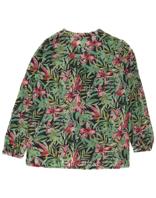 Laura Ashley Blusa para mujer Reino Unido 44 Algodón floral verde grande