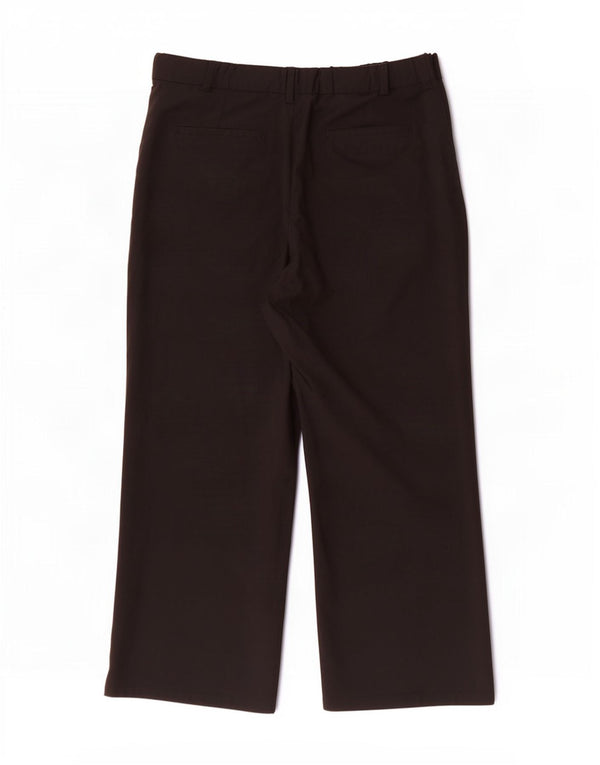 Zara Pantalones Chinos De Pierna Ancha Y Cintura Alta Para Mujer 2XL W34 L29 Poliéster Negro