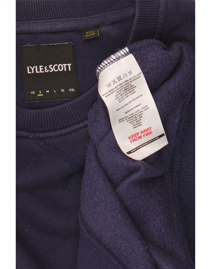 Lyle & Scott Hombre Sudadera Jumper Small Azul Marino Algodón