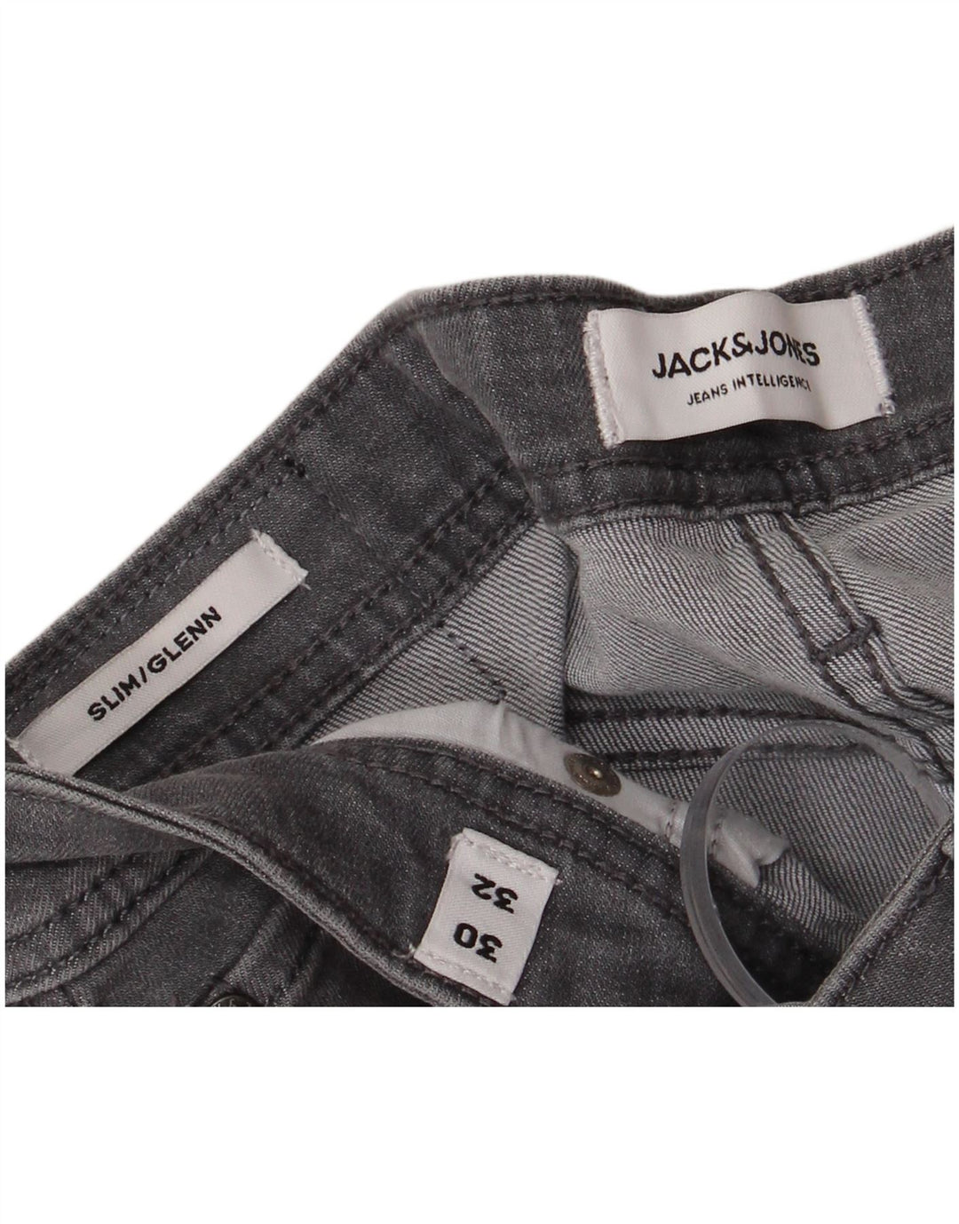 JACK & JONES Vaqueros slim GLENN para hombre W30 L32 Algodón gris
