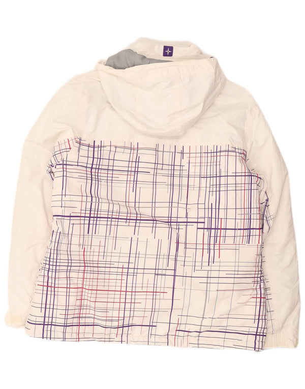Chaqueta cortavientos con capucha para mujer de Mountain Warehouse UK 46 Large White Check