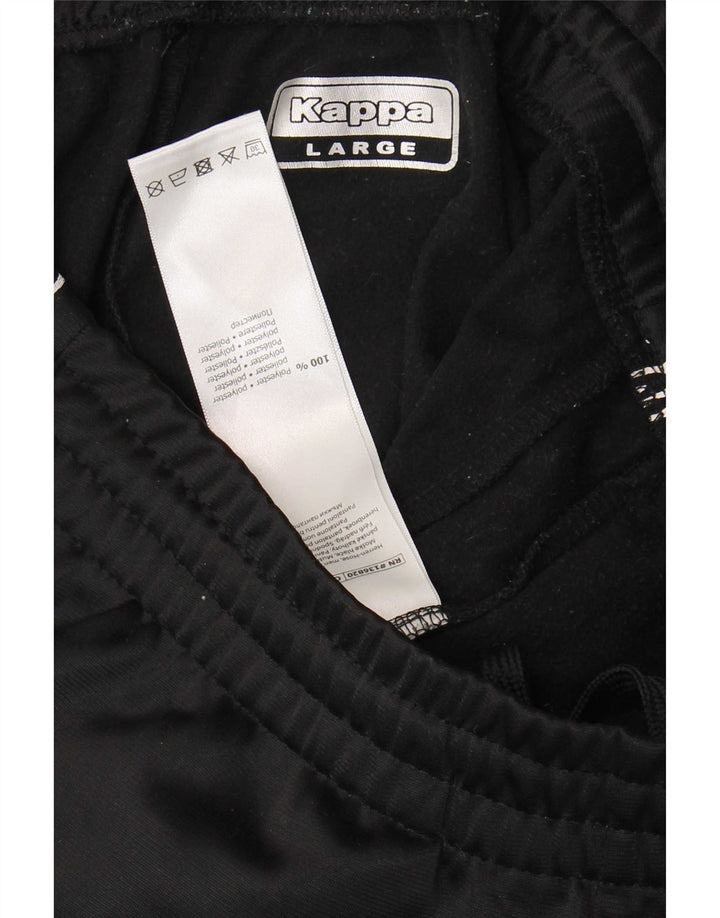 Kappa Hombre Pantalones De Chándal Gráfico Joggers Large Poliéster Negro