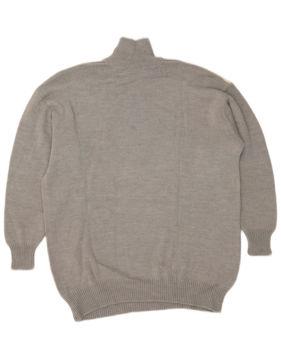 VELENO Jersey de cuello alto para hombre, suéter grande gris Argyle/lana de diamante