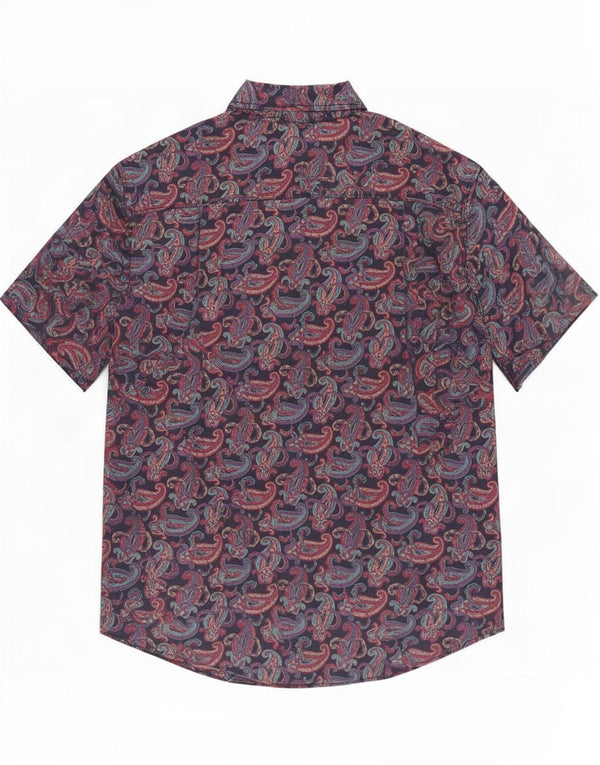 Marnie West Camisa De Manga Corta Para Hombre 2XL Seda Paisley Multicolor