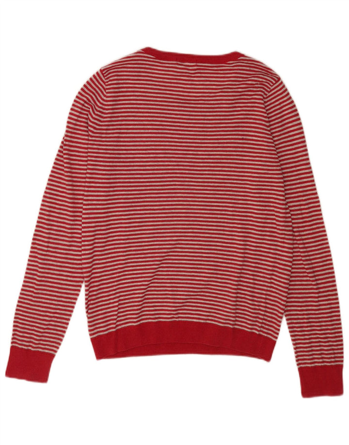Lacoste Jersey De Cuello Redondo Para Mujer Talla 38 Mediano Rayas Rojas