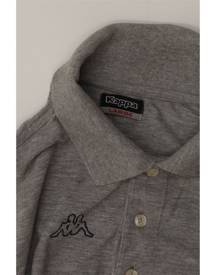 Kappa Polo Hombre Grande Gris Algodón