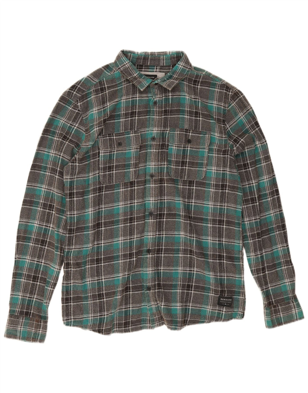Quiksilver Camisa De Franela Regular Fit De Algodón A Cuadros Gris Grande Para Hombre