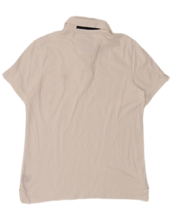Crew Clothing Polo para hombre Algodón blanco mediano