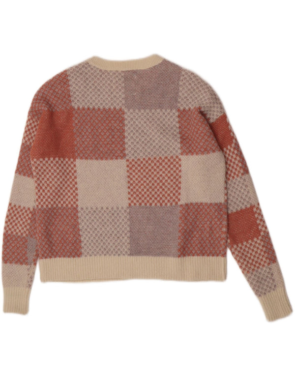 Abercrombie & Fitch Womens Crop Crew Neck Jumper Sweater UK 10 Small Multic