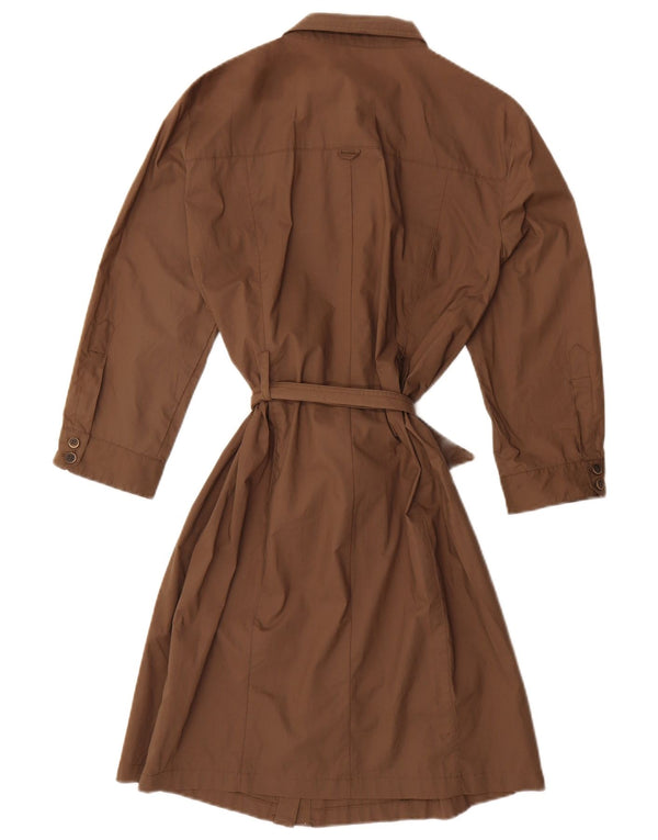 Zara Womens Shirt Dress UK 16 Large Brown Cotton