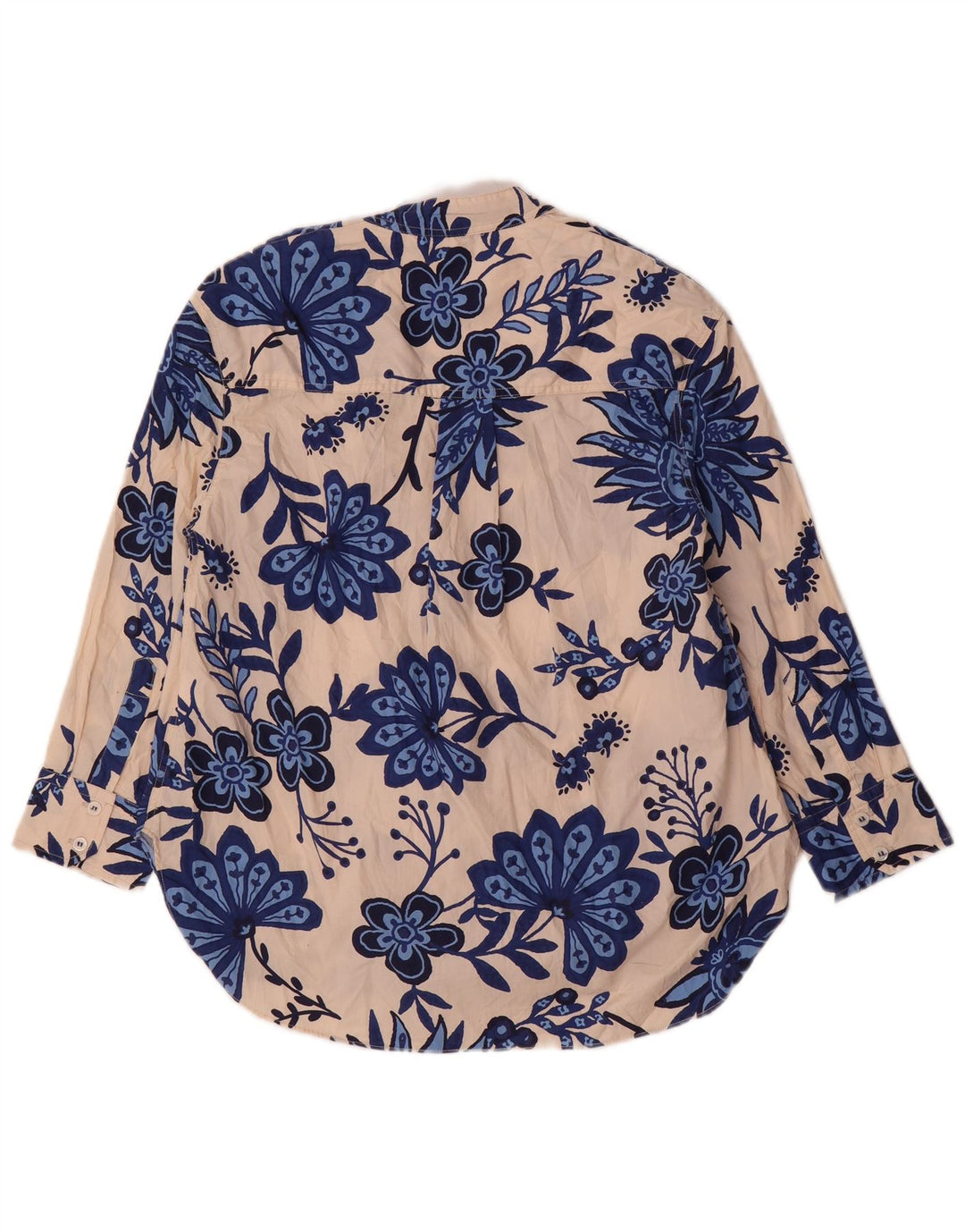 Zara Mujer Camisa tipo pulóver extragrande UK 6 XS Algodón floral beige