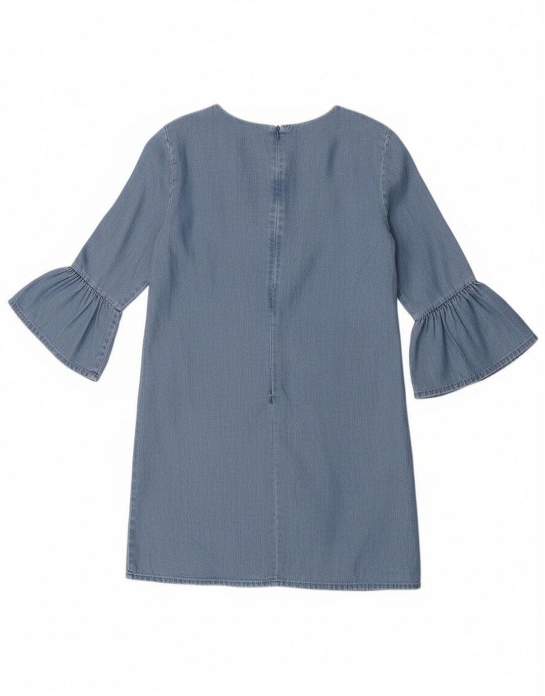 Zara Vestido recto de manga 3/4 para mujer UK 10 Small Blue Lyocell