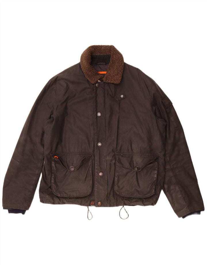 Barbour Chaqueta de algodón encerado para hombre UK 42 XL Algodón negro