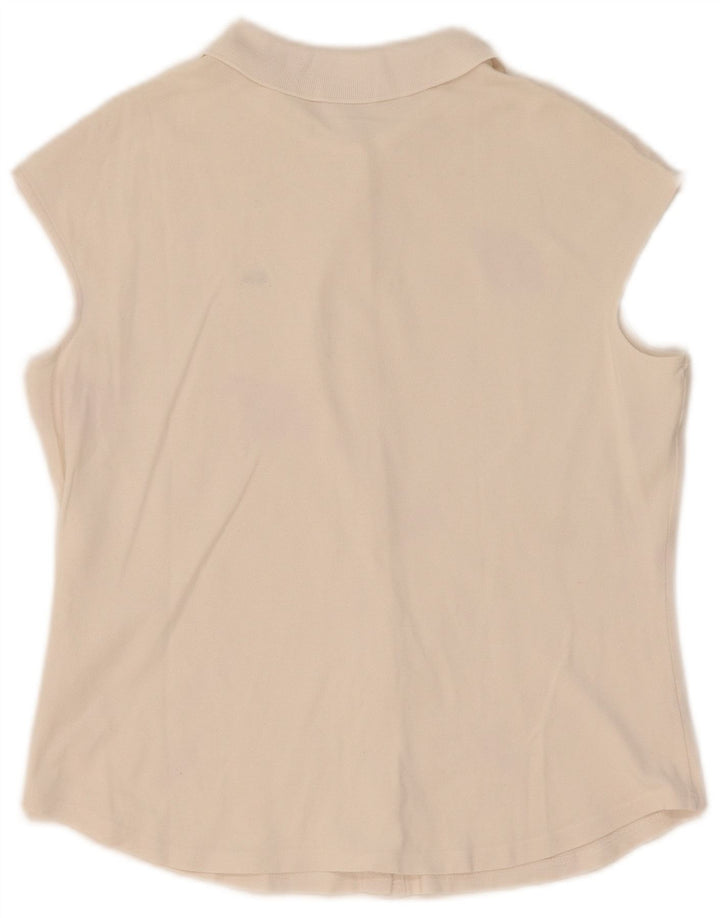 Blusa Lacoste Mujer Manga Corta Talla 44 Grande Blanco