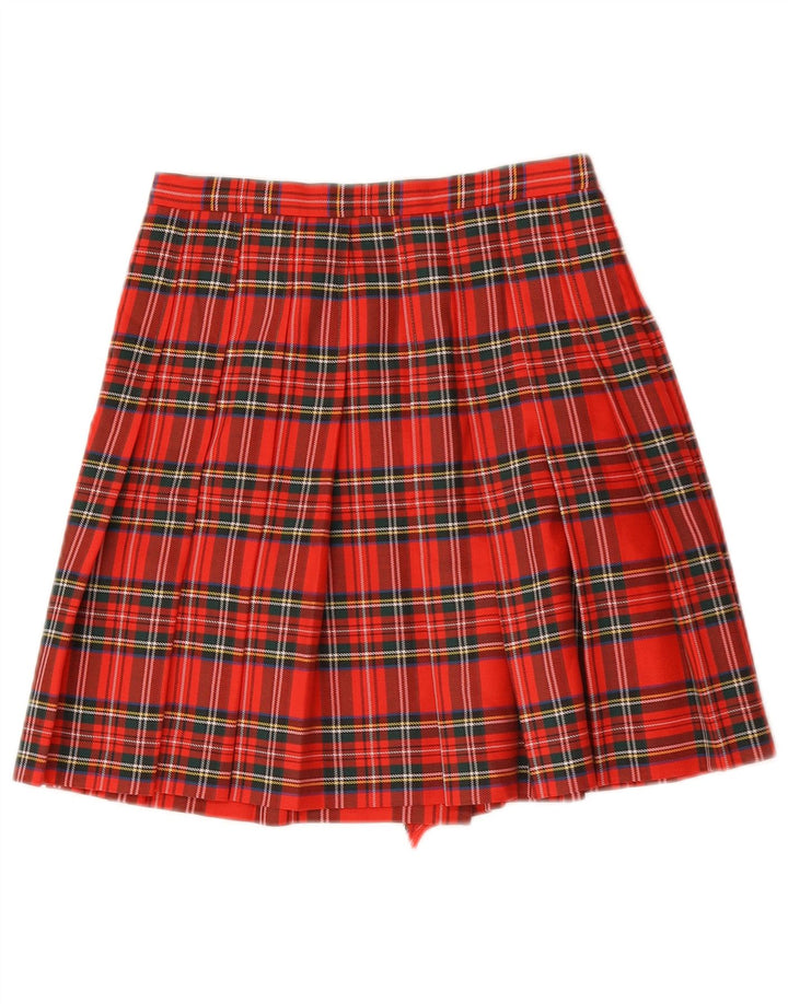 Falda cruzada vintage para mujer W26 pequeño cheque rojo