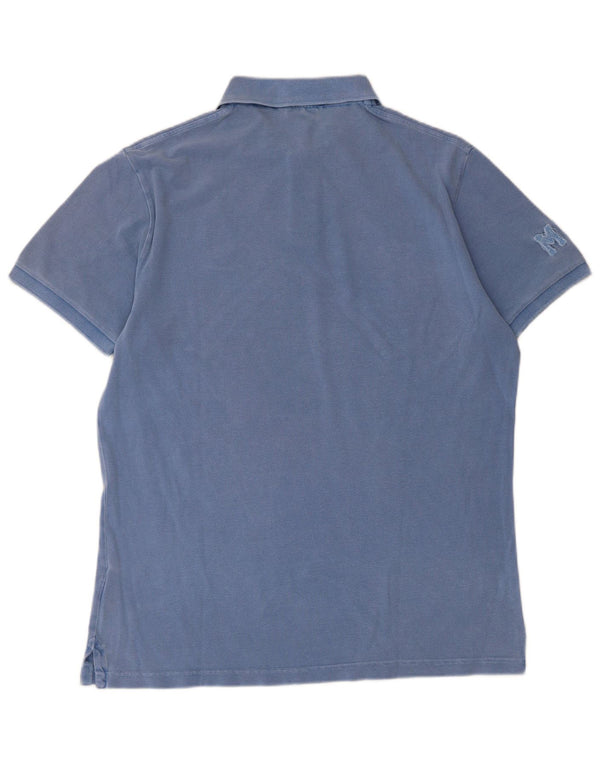 Marlboro Classics Polo gráfico para hombre de algodón azul grande