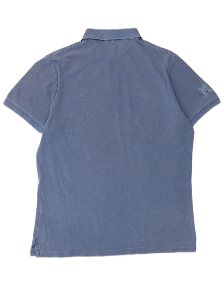 Marlboro Classics Polo gráfico para hombre de algodón azul grande