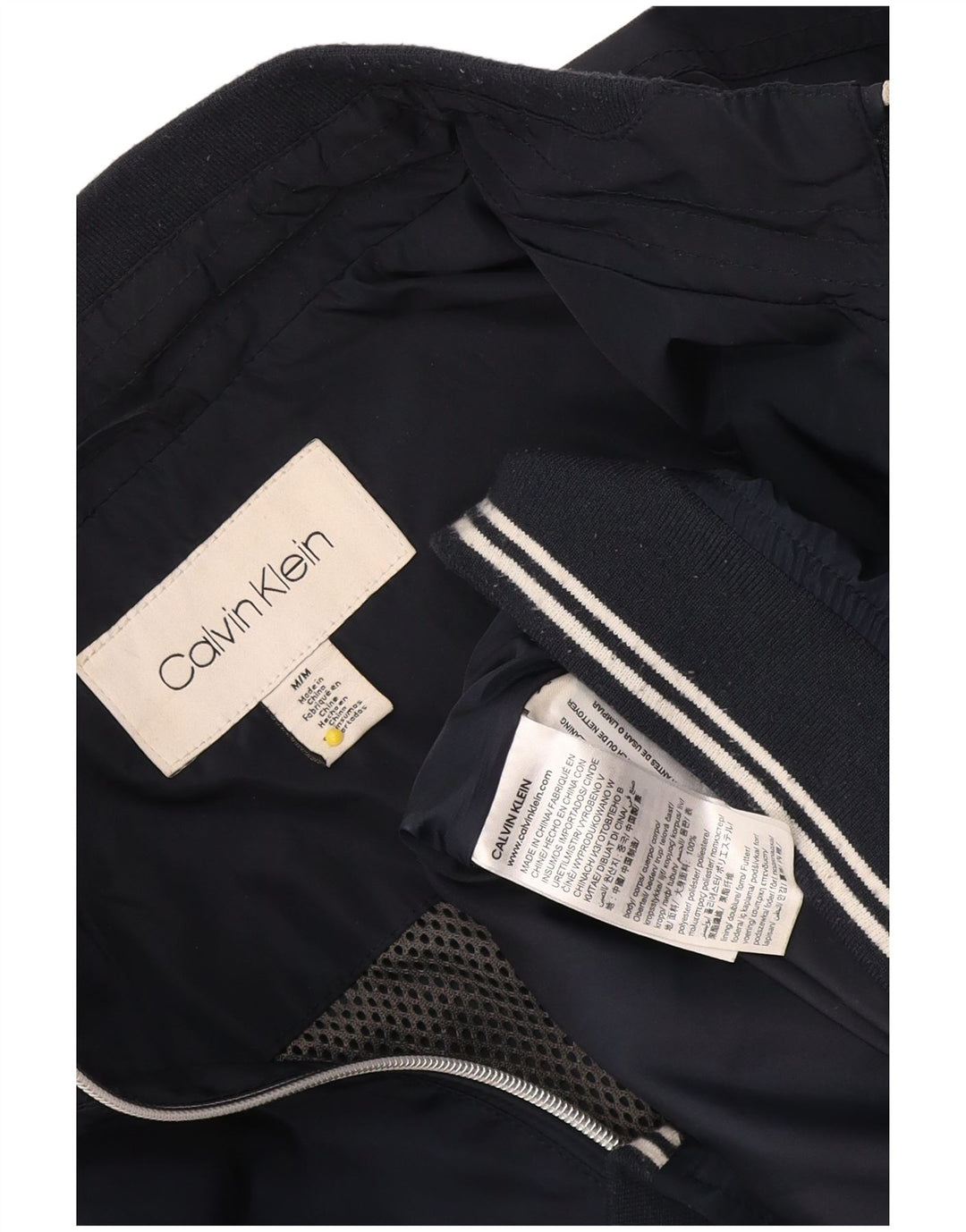 Calvin Klein Chaqueta Bomber para Hombre UK 38 Mediana Azul Marino Poliéster