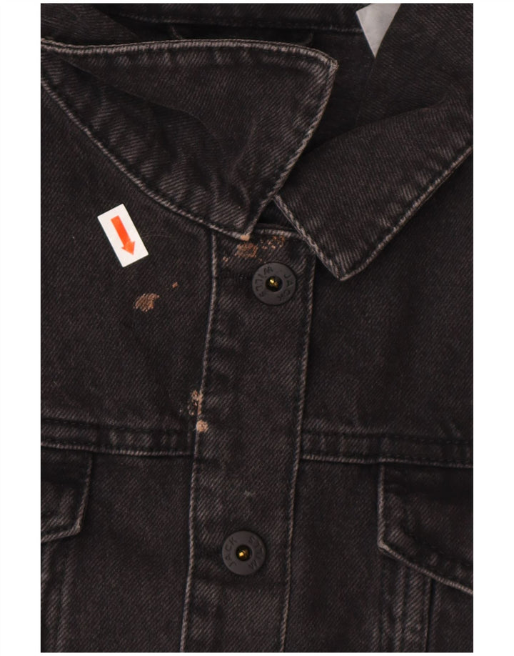 JACK WILLS Chaqueta vaquera corta extragrande para mujer UK 10 Small Grey Cotton