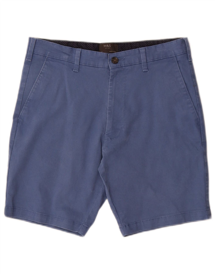 MARKS & SPENCER Pantalones cortos chinos para hombre W30 Algodón azul medio
