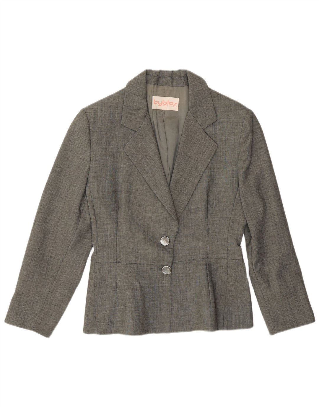 Byblos Chaqueta Blazer de 2 Botones para Mujer UK 10 Small Grey